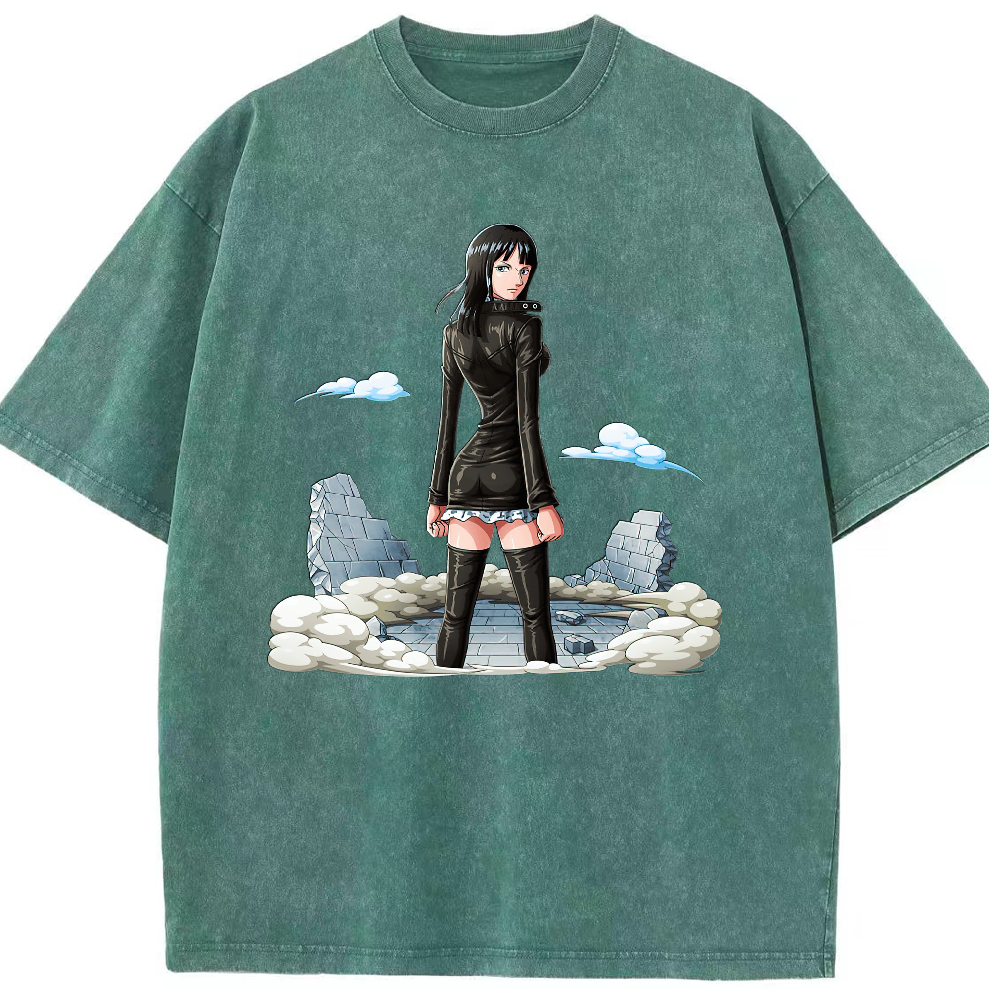 ワンピース ニコ・ロビン ONE PIECE Nico Robin 綿100% ヴィンテージ風 半袖Tシャツ（フロントプリント）